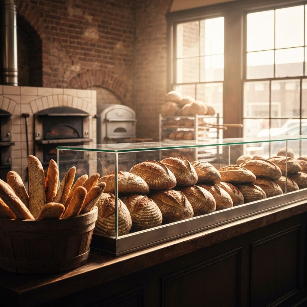 Artisan sourdough crackers and snacks arranged on a rustic cutting board